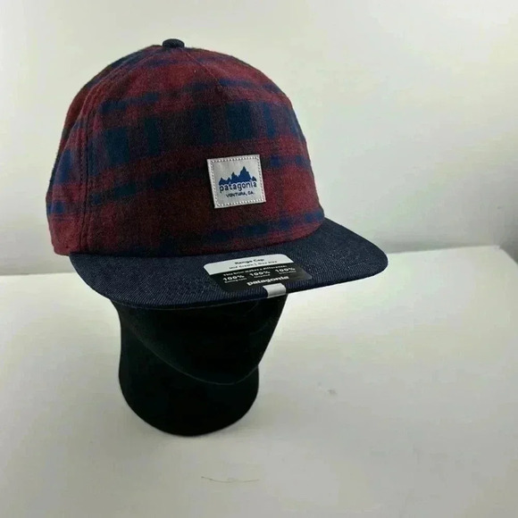 Patagonia blue & red plaid cap NWT RANGE CAP - Picture 1 of 6